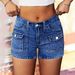 Mid-Rise Stretch Denim Shorts For Women – High-Waisted Comfort, Streetwear Essential, Versatile 3/4 Length For Casual Outfits_mkmklike.com