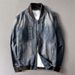 Retro Stand Up Collar Denim Jacket Motorcycle Jacket Handsome Denim Jacket_mkmklike.com