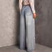 Women's Mid-Rise Wide Leg Jeans Retro Style Stamped Detailing Exclusive Cross Border Collection_mkmklike.com