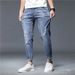 Trendy Brand 2025 Spring New Men's Ripped Slim-fit Jeans, High-end Casual Versatile Long Pants_mkmklike.com