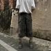 Men's Clothing Retro Destroyed Washed Pocket Workwear Camouflage Cropped Pants Men And Women Trendy Loose Casual Straight Shorts_mkmklike.com