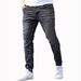 Men's Slim Fit Ripped Jeans - Distressed Denim Pants With Stylish Tears For Urban Streetwear Look_mkmklike.com
