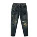 Men's Clothing High Quality Ripped Embroidered Jeans Trendy Loose Flared Pants Spring And Summer Cool Trousers_mkmklike.com