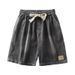 Denim Shorts Men's Summer Thin Ins Trendy Brand Washed Old Straight Breeches Solid Color Retro Casual Five-point Pants_mkmklike.com