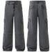 Men's Clothing & Archer0603 & American Trendy Stonewashed Loose Wide Leg Straight Cotton Paratrooper Green Workwear Jeans For Men_mkmklike.com