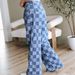 European And American Style Trendy Checkered Print Jeans Wo, 2025 Autumn New High-waisted Loose Wide-leg Pants For_mkmklike.com