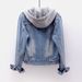 Cowboy Jacket Women's Short Autumn/winter Korean Version Long Sleeved Slim Fit Hooded Jacket Versatile Student Top_mkmklike.com