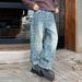 Men’s Slim Fit Stretch Jeans – Vintage Washed, Light Blue, Distressed Details (S-3XL, Cotton Blend, Retro Style)_mkmklike.com