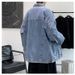 Northfold Men's Loose Denim Jacket Spring Autumn New Korean Style Simple Solid Color Trendy Casual Turn-Down Collar Cardigan Top_mkmklike.com