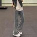 Men's Clothing Full Print Jacquard Jeans Summer Thin Style Design Niche Pants Trendy Cool Street Style Straight Flared Pants_mkmklike.com