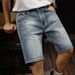New High End Retro Blue Denim Shorts For Men Trendy Casual Five Point Outerwear Summer Clothing_mkmklike.com