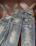 Men's Retro Ripped Straight Leg Jeans Loose Fit Versatile Wide Leg Distressed Pants American High Street Style Cool And Stylish Long Trousers_mkmklike.com