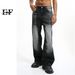 EF JEANS | 2023 Retro Washed Jeans Trendy Brand Versatile Loose And Thin Straight Casual Wide-leg Trousers_mkmklike.com