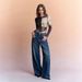 K Fashionable Retro High Waisted Loose Straight Leg, Floor Hugging Women's Jeans_mkmklike.com
