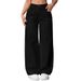 Women's High Waist Wide Leg Jeans - Vintage Washed Black Straight Loose Fit Trousers, Slimming Staple For Casual & Streetwear_mkmklike.com