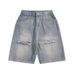 Men's Ripped Denim Shorts High Street Style Fashionable Versatile Casual Simple Five Point Pants Trendy Cool_mkmklike.com