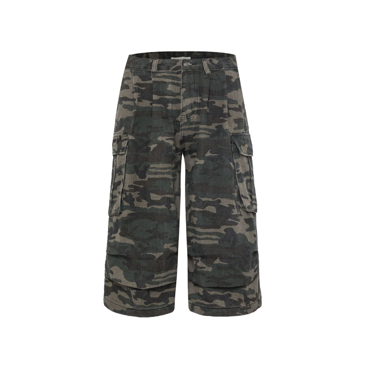 Men's Clothing Camouflage casual loose overalls straight wide leg design high waist pants American retro multi pocket_mkmklike.com