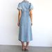 Women's Clothing Puff Sleeves Short Sleeves Distressed Casual Style Shirt Denim Long Dress_mkmklike.com