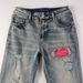 Suitable For All Seasons Men's Light Blue Patchwork Denim Pants With Stretch Fit And Small Cuffs_mkmklike.com