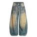 Men's Straight Leg Loose Wide Leg Jeans Splatter Paint High Street Trousers Trendy Spring_mkmklike.com