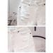 Summer Men's Distressed Denim Shorts | Relaxed Fit 5-Inch Inseam Cargo Pocket Streetwear (White Washed & Pre-Frayed)_mkmklike.com