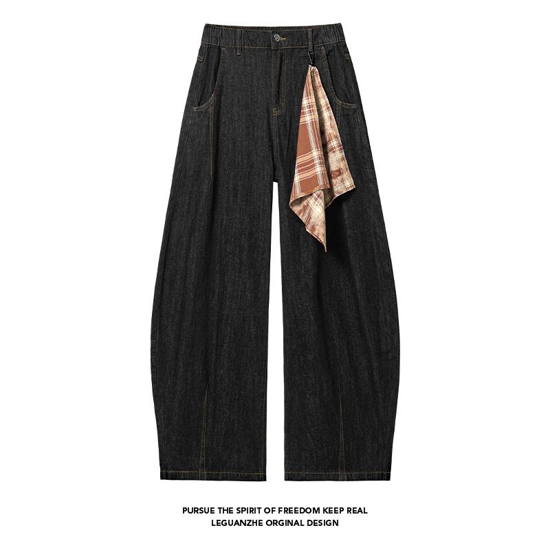 Men's Baggy Jeans With A Vintage American Style, High-end Feel, Loose Casual Silhouette, Vatile Washed Wide-leg_mkmklike.com