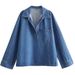 Oversized Denim Shirt & Pants Set – Trendy Long-Sleeve Button-Up Top With Matching Trousers (XS/S/M/L, Washed Polyester, Relaxed Fit)_mkmklike.com