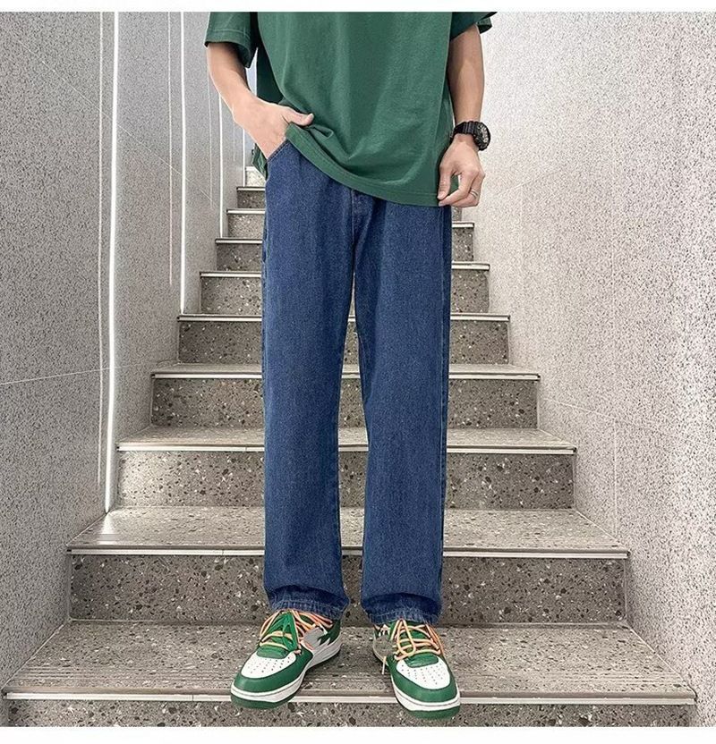 Men's Elastic Waist Drawstring Jogger Jeans - Relaxed Fit Straight Leg Casual Trousers With Stretch Comfort_mkmklike.com