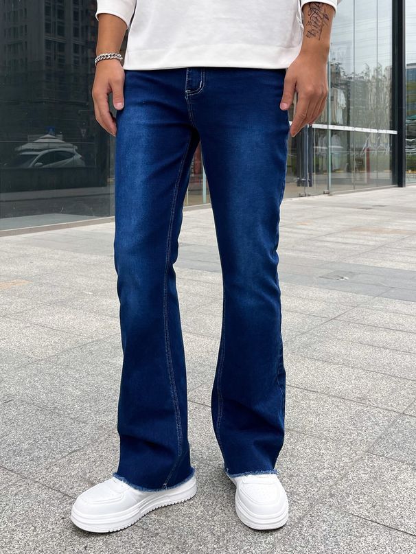 Men's Clothing High Quality Elastic Flared Jeans_mkmklike.com