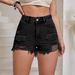 Women's Ripped Short Denim Shorts Fashion Clothing_mkmklike.com