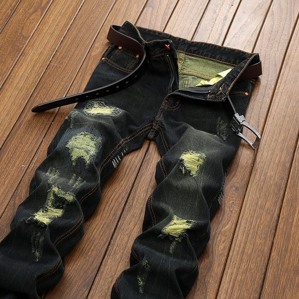 European And American Jeans Men's Ripped Men's Straight Jeans Old Men's Clothing_mkmklike.com