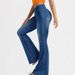 Women's High Waisted Flared Jeans Retro American Style High Elasticity Slimming Washed Trousers_mkmklike.com