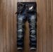 Men's Slim Fit Straight Leg Jeans Autumn Midweight Cotton Mid Waist Wide Leg Motorcycle Snowflake Pattern With Pleated Zipper_mkmklike.com