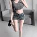 High-Waisted Retro Blue Denim Shorts for Women Sexy Tight Slimming A-Line Hot Pants American Trendy New Summer Style_mkmklike.com