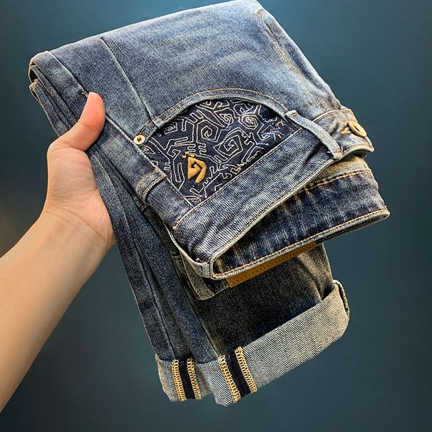 Men's Clothing High End Jeans For Men Autumn And Winter Retro Trend Loose Harem Pants Embroidered Elastic Casual Men's Long Pants_mkmklike.com