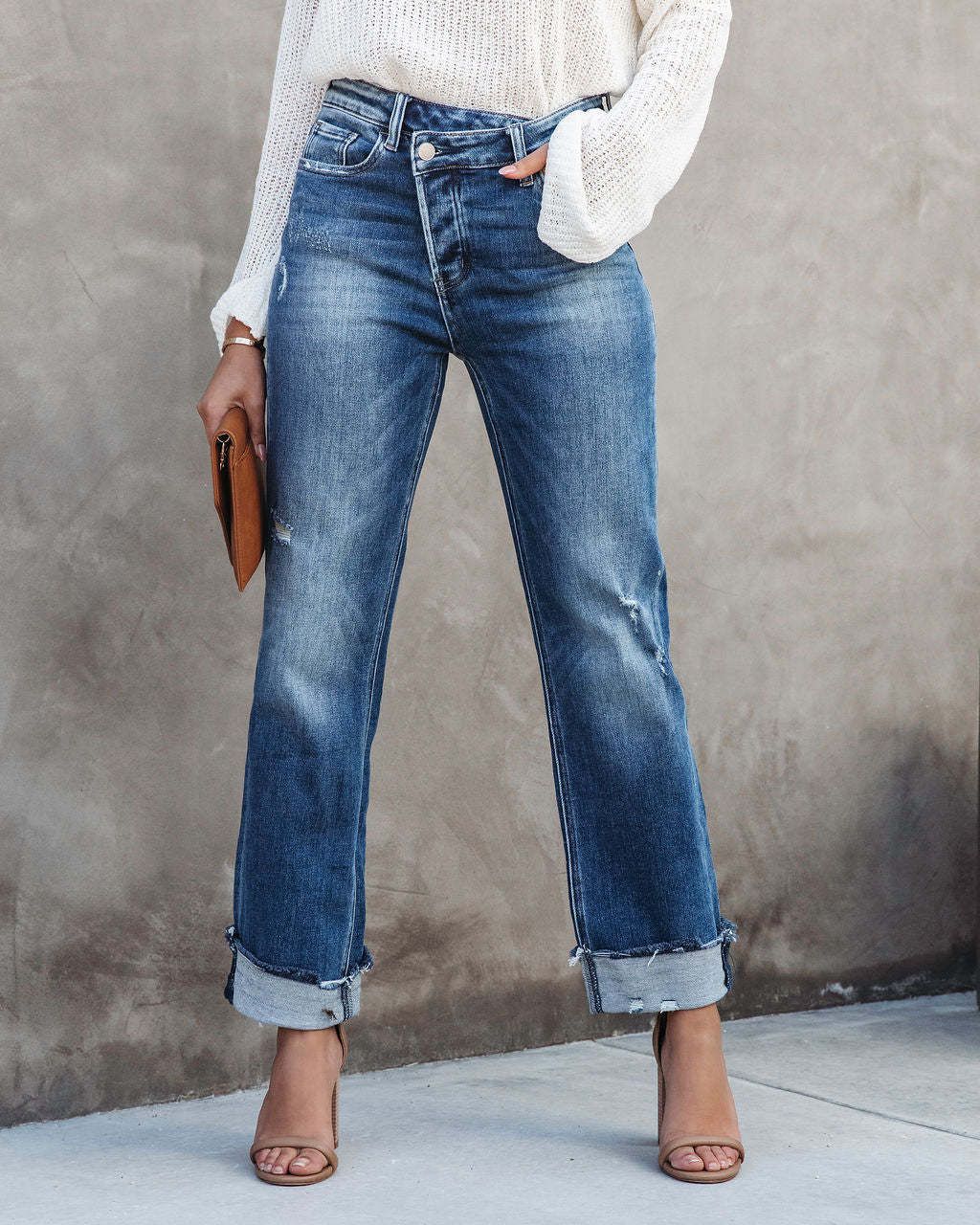 Factory direct sales 23 years of foreign trade, European and American cross border new style urban casual washed women's straight denim pants 3203_mkmklike.com