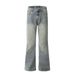 Washed Vintage Denim Straight-Leg Punk Street Style Ins Men's Loose Casual Dad Pants_mkmklike.com