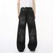 Men's Washed Whisker Wide Leg Jeans - Retro High Street Drape Pants (Black/Blue/Light Wash)_mkmklike.com