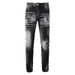 Men's Distressed Black & Gray Skinny Jeans – High Street Fashion With Ripped & Patched Details (28-38)_mkmklike.com