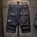 Men's Slim-Fit Stretch Denim Shorts Casual Cargo with Adjustable Belt Loops 5 Inch Inseam Trendy in Sizes 28 to 36_mkmklike.com