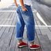Stretch Casual Cropped Jeans Banana Style for Women Spring Autumn Summer Regular Fit Cotton Solid Color Y2K Trend_mkmklike.com