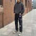 Men's Streetwear Distressed Denim Jeans Loose Fit Washed Black Grey Embroidery Ripped Details 30-38_mkmklike.com