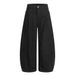 Patchwork Pleated Scimitar Jeans For Men American Street Style Loose Design Solid Color Wide-Leg Long Pants_mkmklike.com
