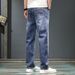 Autumn 2025 New Jeans Men's Trendy Brand Straight Loose Elastic Slim Men's Youth Versatile Trousers_mkmklike.com