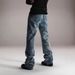 Men's Classic Straight Leg Jeans - Comfortable Washed Denim Pants For Casual Wear (Blue, Sizes M-3XL)_mkmklike.com