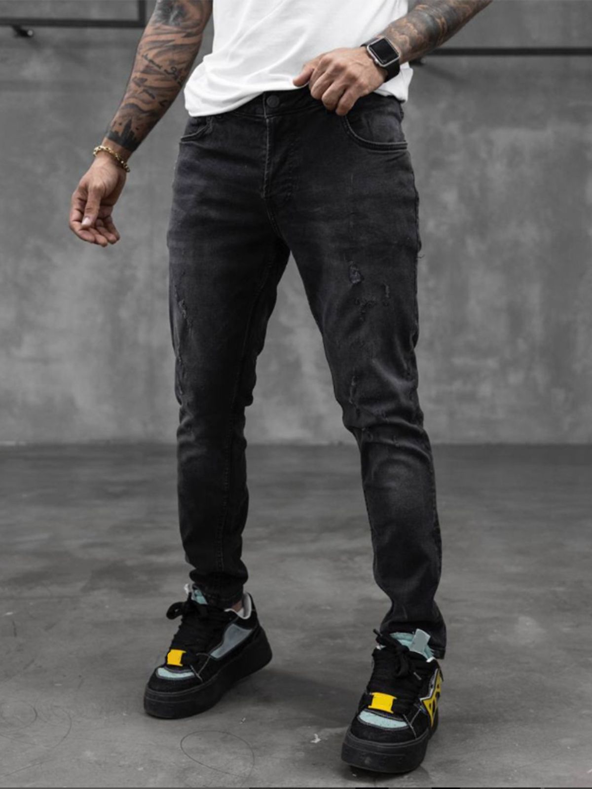 Men's Slim Fit Stretch Denim Jeans - High Street Fashion Skinny Pants For Casual & Streetwear_mkmklike.com