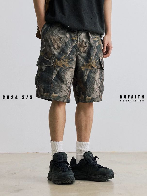 Men's Clothing Men's Loose Casual Straight Shorts Camouflage Drawstring Overalls High Street_mkmklike.com