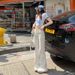 Wholesale White Low-waist Flared Jeans With Round Pocket Design For Women, Spring/summer Slim-fit Stretch Straight-leg_mkmklike.com