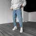 Men's Stretch Jeans – Ripped & Zip-Detail Slim Fit Denim Pants For Streetwear & Casual (S-XXL, Blue/Black/Distressed, Straight-Leg Comfort)_mkmklike.com