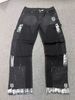 Men's Clothing European And American Style Men's Y2K Patchwork Painted Letter Hot Transfer Straight Leg Jeans_mkmklike.com
